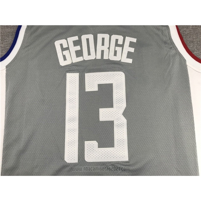 Camiseta Los Angeles Clippers Paul George #13 Earned 2020-21 Gris